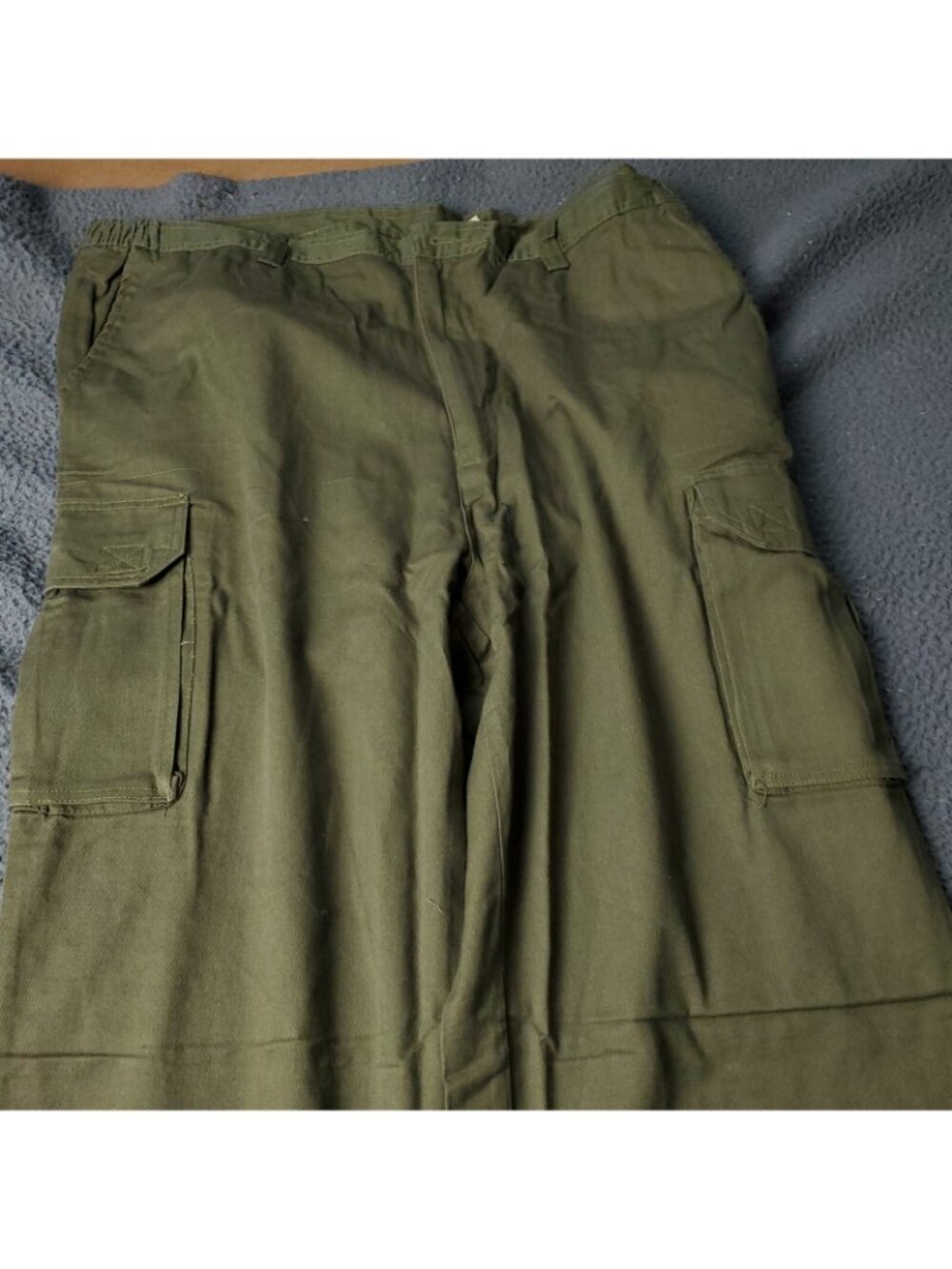 Boulder Creek Cargo Pants Mens 48 x 38 Big Tall Green Chino Khaki Y2K Cotton - Picture 6 of 9